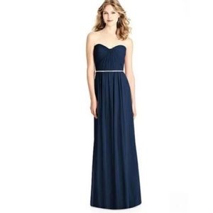 NWT Jenny Packham Chiffon Dress with Pleated Bodice in Midnight Blue -  Size 18